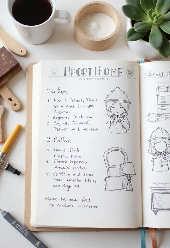 30+ Tracking Journal Ideas That Make Habits and Goals Fun to Follow - 8. Home Project Tracker