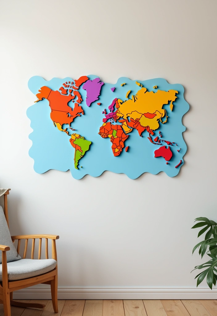 30+ Wall Hanging Craft Ideas With Paper That Decorate Any Room - 20. Paper Cut-Out Maps