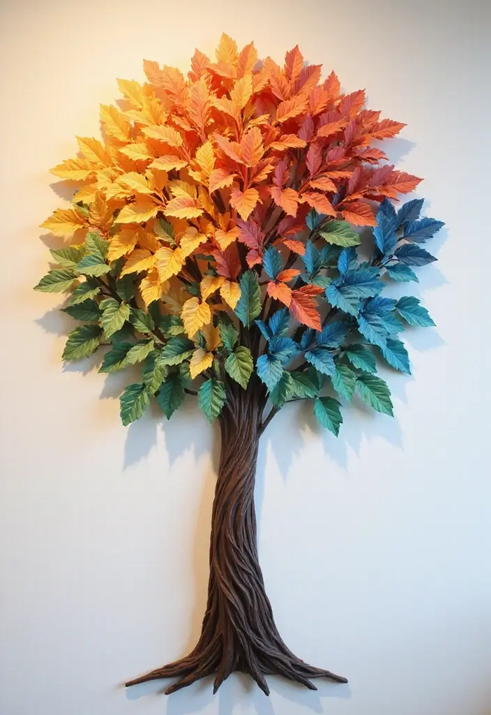 30+ Wall Hanging Craft Ideas With Paper That Decorate Any Room - 23. Paper Tree Wall Art