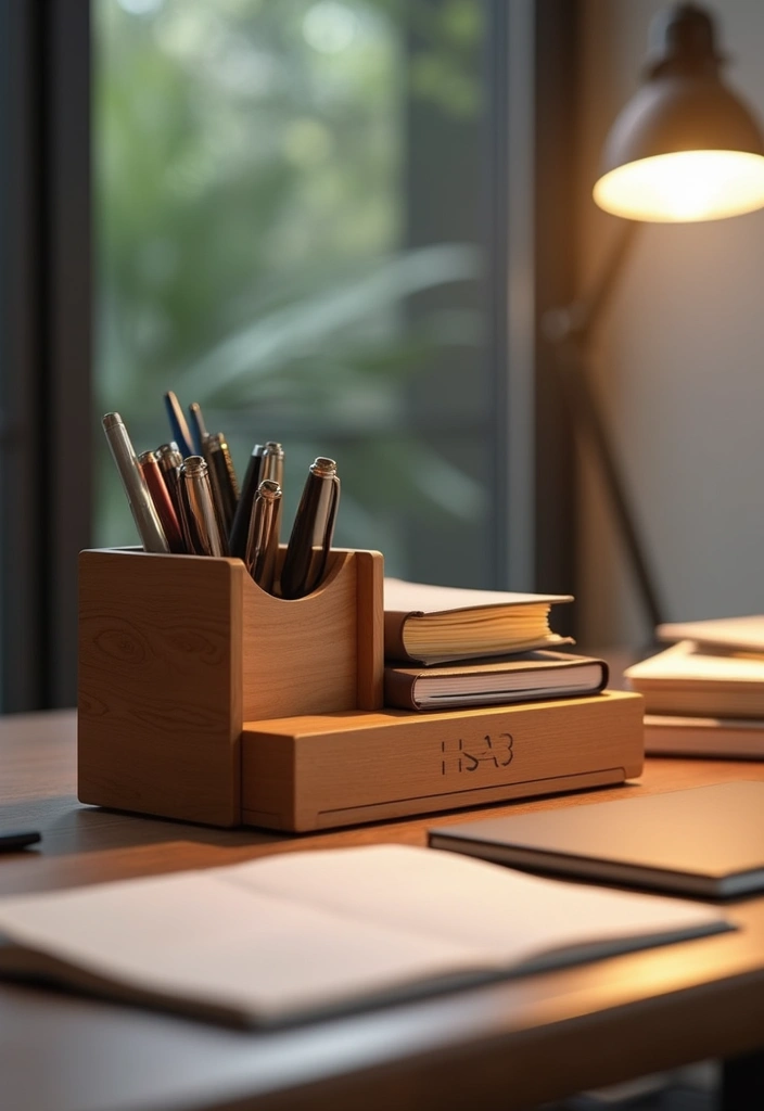 30+ Wood Box Ideas That Make Handmade Gifts Look Professional - 10. Wooden Desk Organizer for Office Use