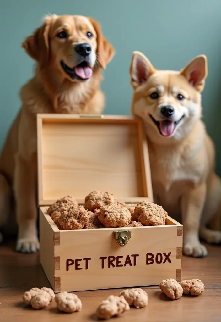 30+ Wood Box Ideas That Make Handmade Gifts Look Professional - 13. Wooden Pet Treat Box