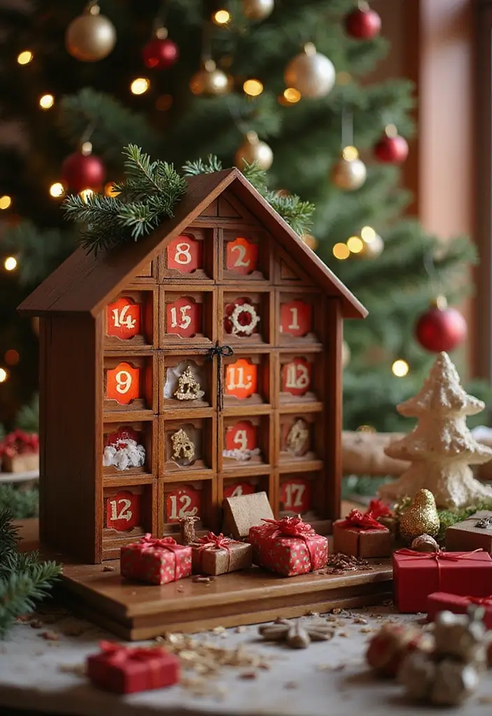 30+ Wood Box Ideas That Make Handmade Gifts Look Professional - 14. Wooden Advent Calendar Box