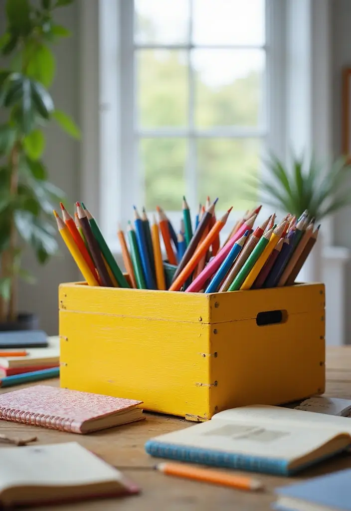 30+ Wood Box Ideas That Make Handmade Gifts Look Professional - 18. Wooden Box for School Supplies