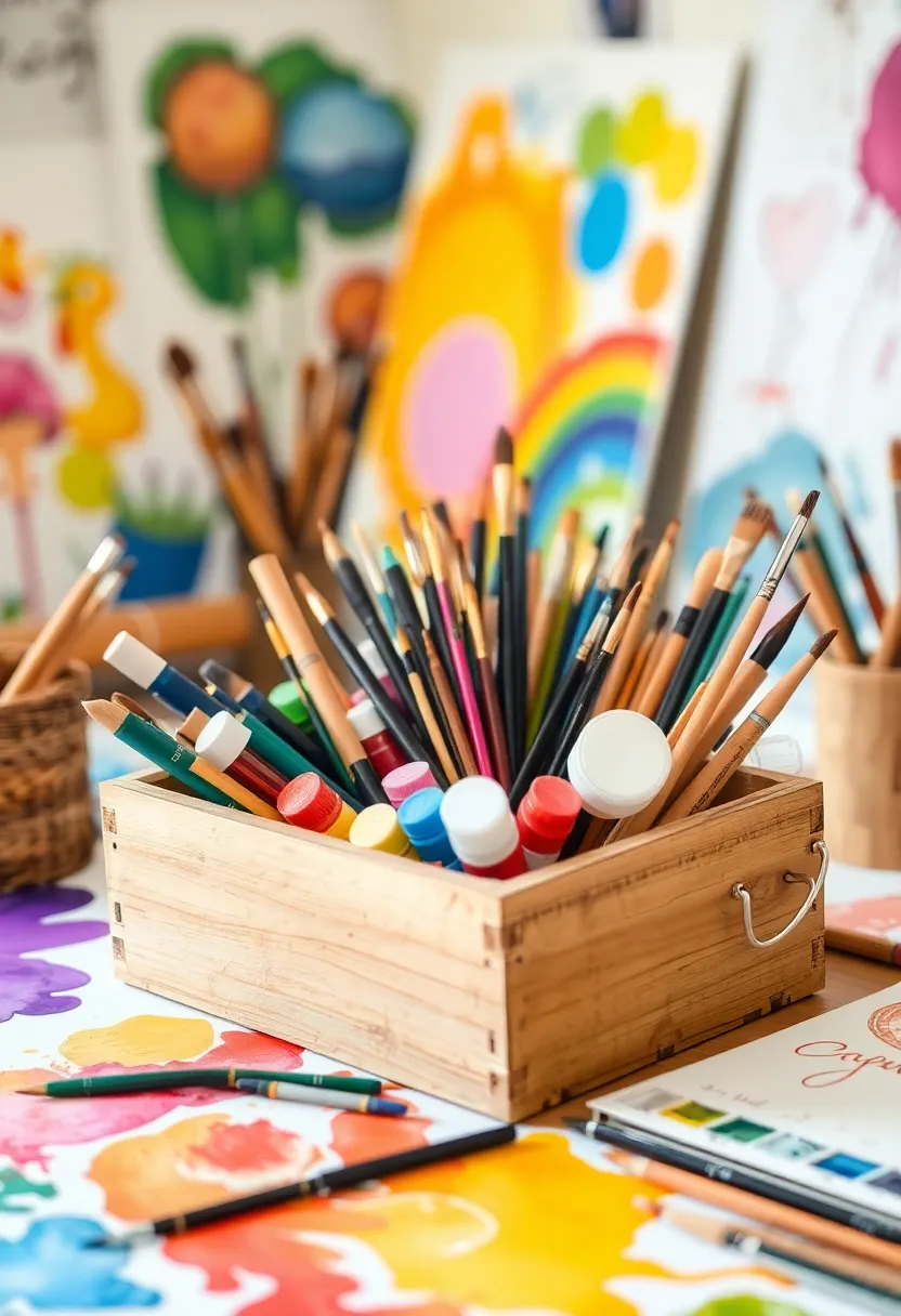 30+ Wood Box Ideas That Make Handmade Gifts Look Professional - 28. Wooden Box for Art Supplies