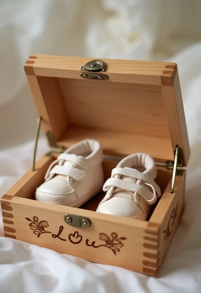 30+ Wood Box Ideas That Make Handmade Gifts Look Professional - 8. Baby Keepsake Box for New Parents