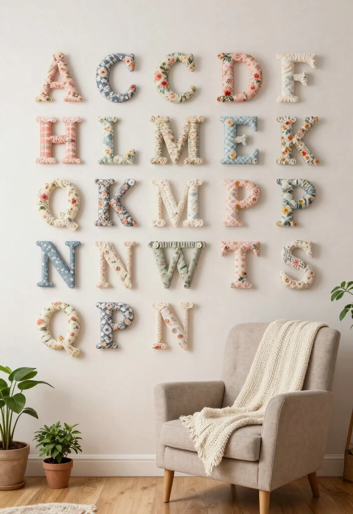 10 3D Letter Decoration Ideas Easy DIY Wall Accents 2 10 3D Letter Decoration Ideas Easy DIY Wall Accents - 2. Fabric-Covered Letter Decor 1