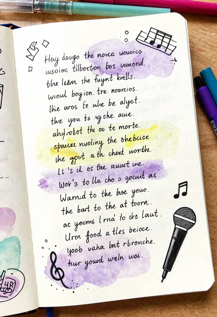10 BTS Journal Ideas: Aesthetic and Creative DIY Layouts - 3. Lyrics Inspired Pages 1