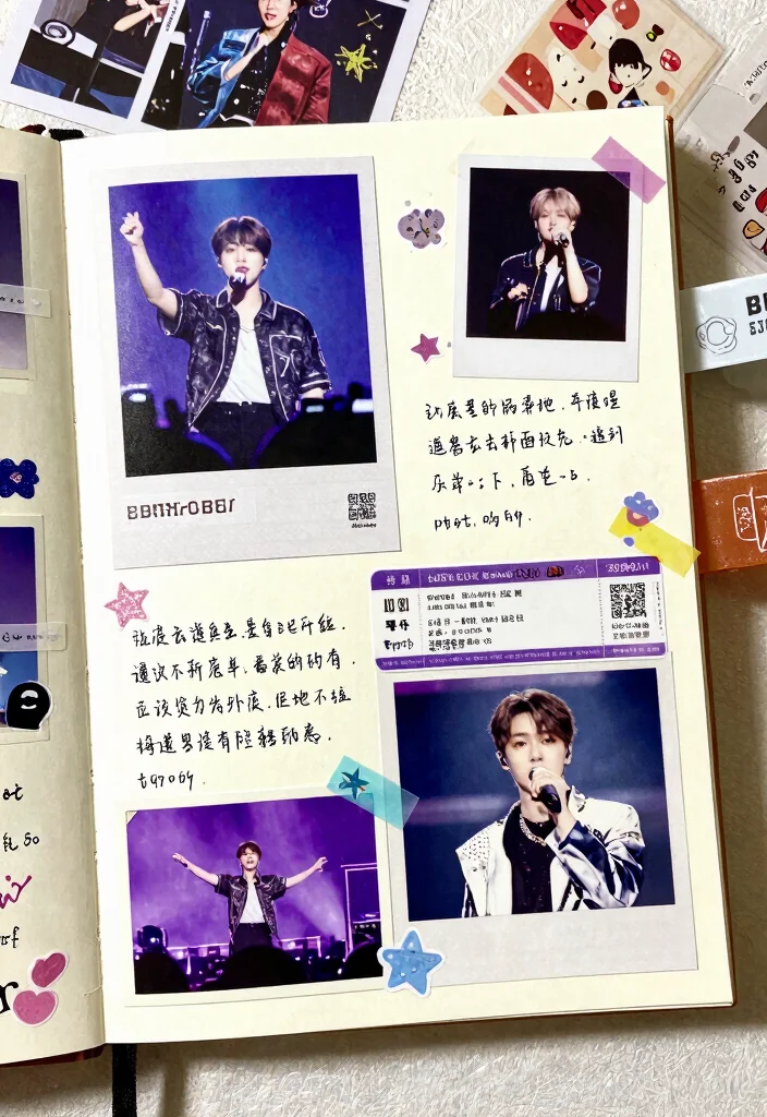 10 BTS Journal Ideas: Aesthetic and Creative DIY Layouts - 7. Scrapbook Concert Memories 1