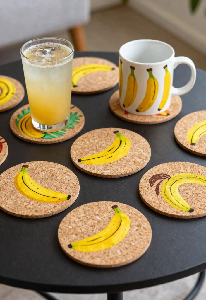 10 Banana Decoration Ideas: Fun and Unexpected DIY Decor - 9. Banana Coasters 1
