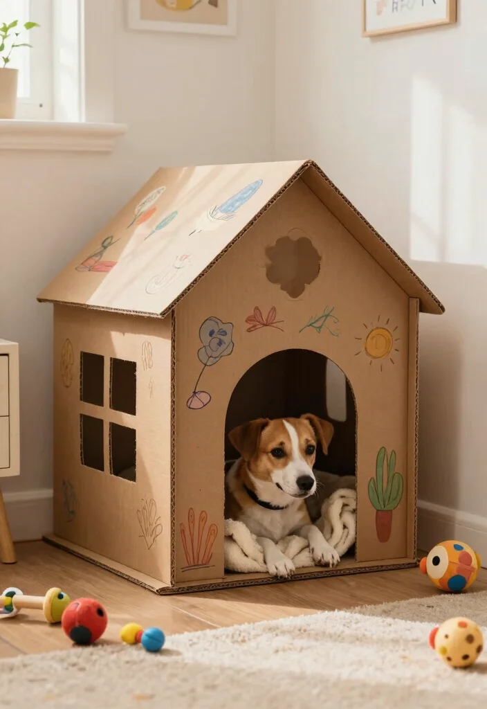10 Big Cardboard Box Ideas for Creative Reuse Projects - 2. Playful Pet Houses 1