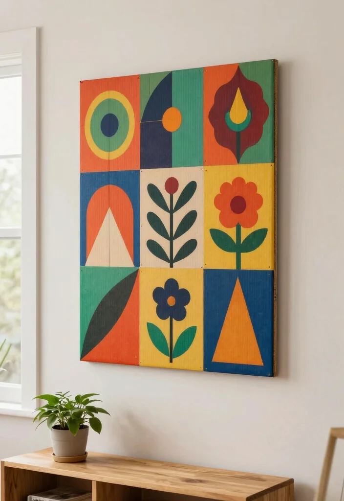 10 Big Cardboard Box Ideas for Creative Reuse Projects - 3. Creative Wall Art 1