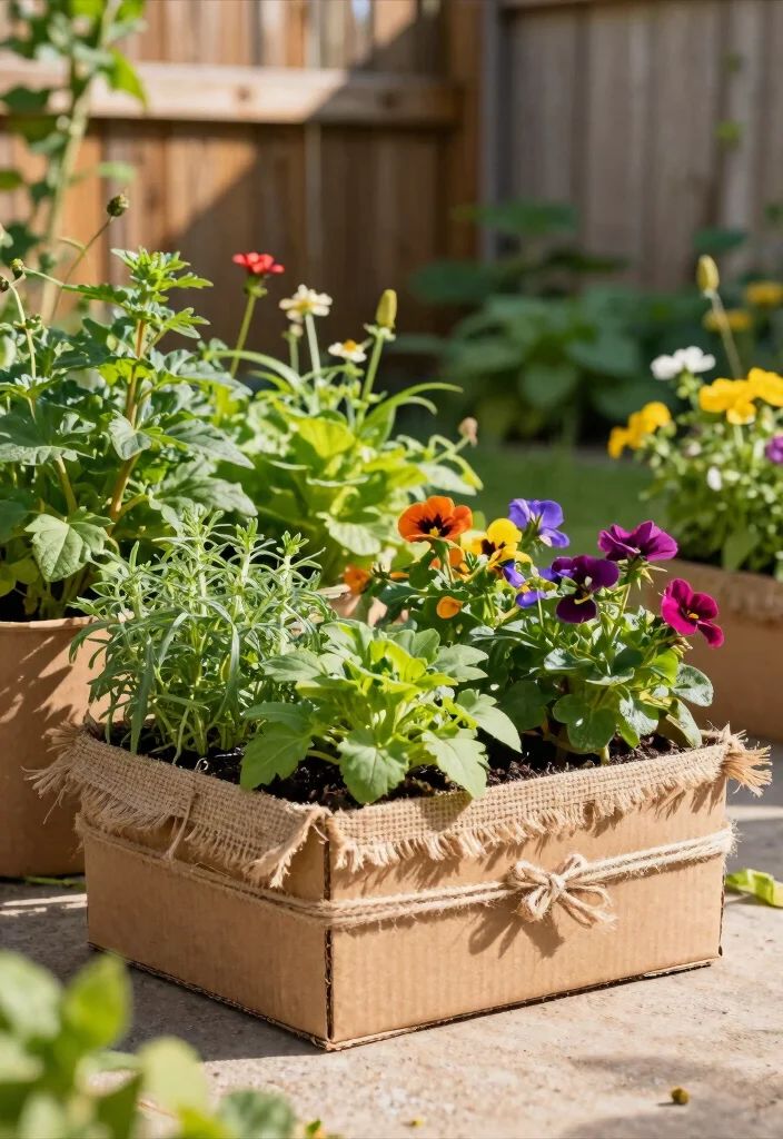 10 Big Cardboard Box Ideas for Creative Reuse Projects - 6. Garden Planters 1