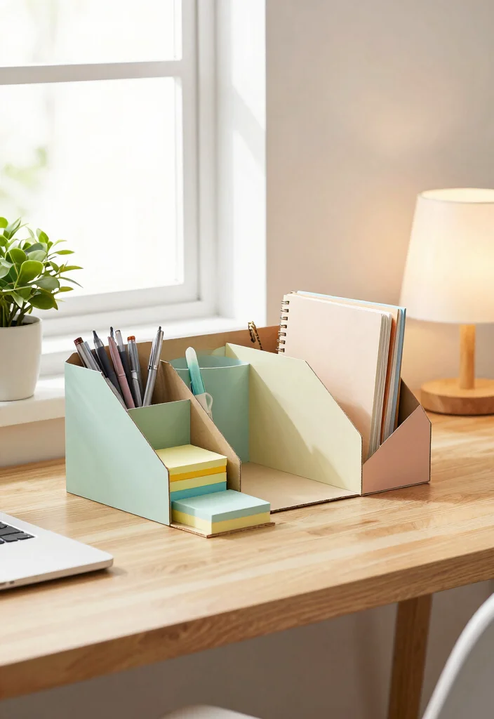 10 Big Cardboard Box Ideas for Creative Reuse Projects - 7. Home Office Organization 1