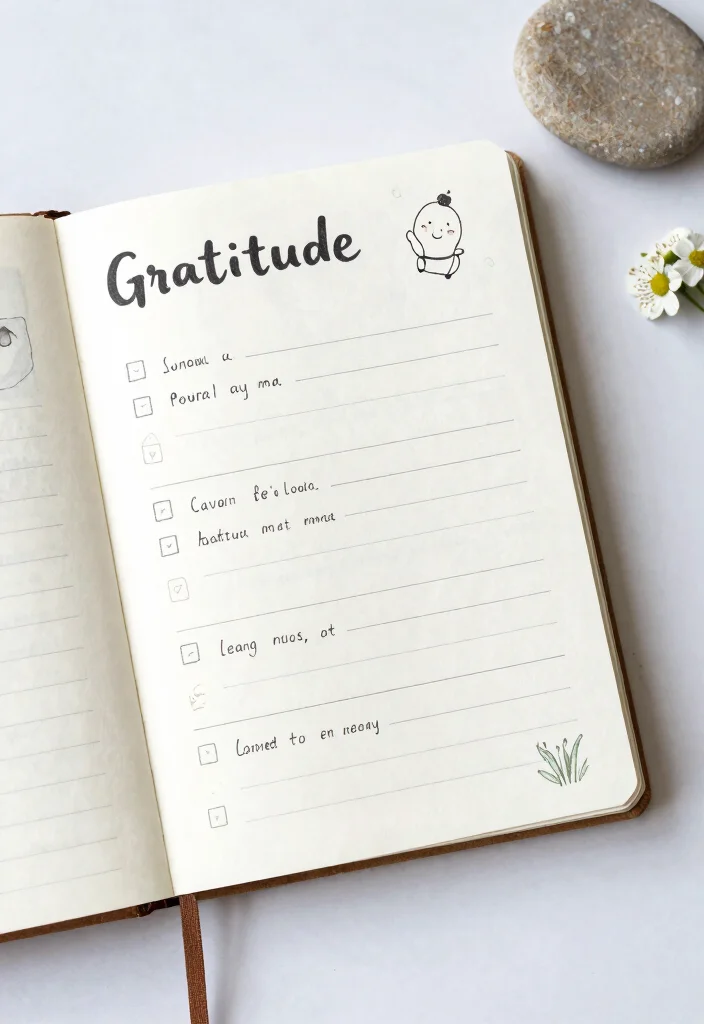 10 Brown Journal Ideas for Minimal and Cozy Aesthetic Pages - 6. Themed Gratitude Pages 1