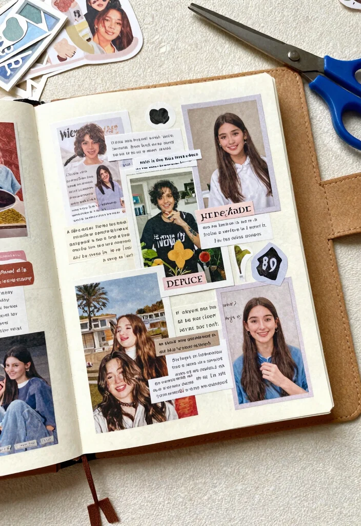 10 Brown Journal Ideas for Minimal and Cozy Aesthetic Pages - 9. Collage Pages for Inspiration 1