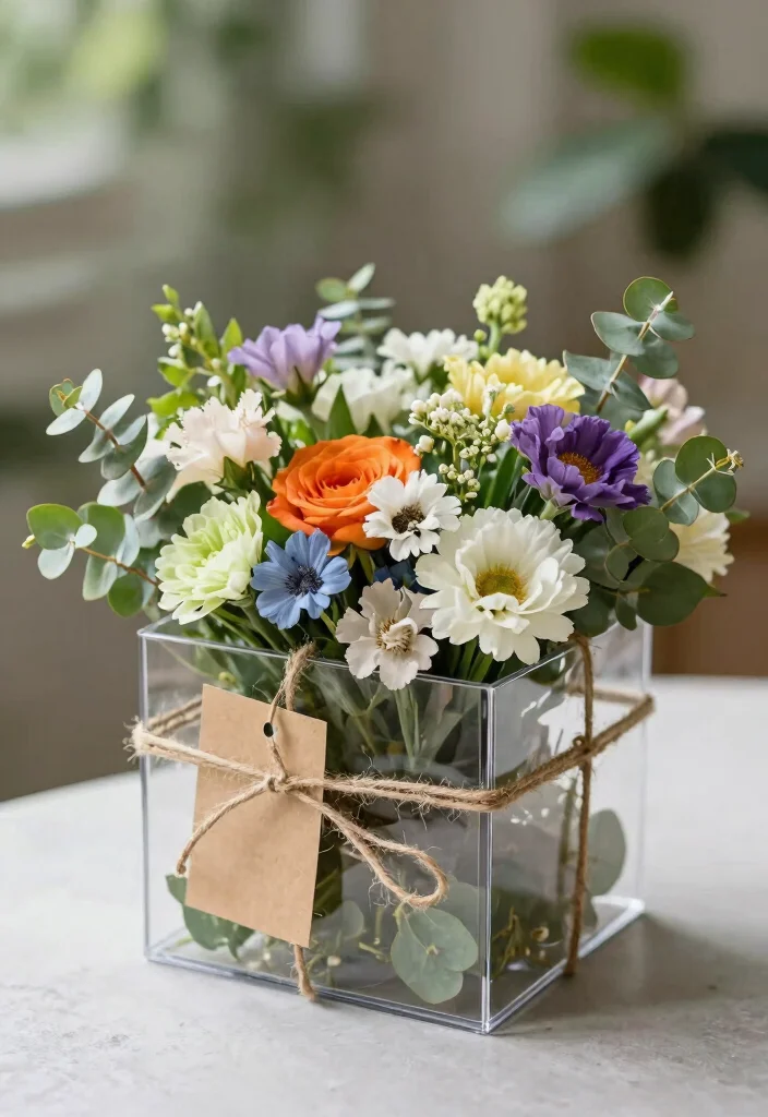 10 Clear Gift Box Ideas for Elegant DIY Packaging - 1. Botanical Beauty: Nature-Inspired Clear Gift Box 1