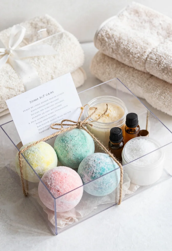 10 Clear Gift Box Ideas for Elegant DIY Packaging - 3. DIY Spa: Self-Care Gift Kit 1
