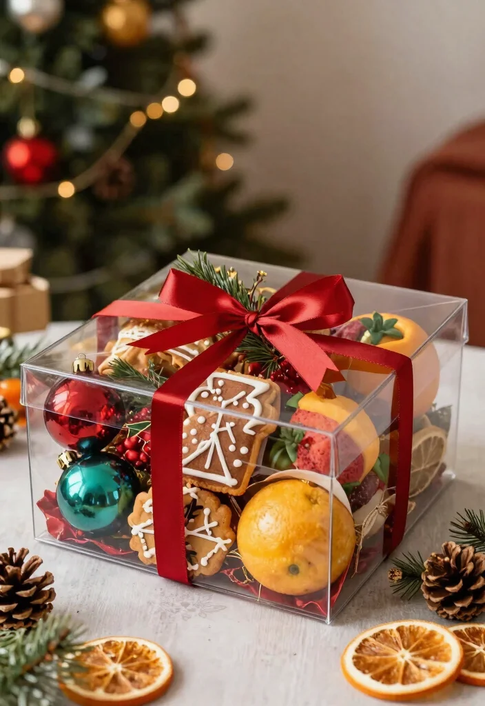 10 Clear Gift Box Ideas for Elegant DIY Packaging - 8. Seasonal Delights: Holiday-Themed Gift Box 1