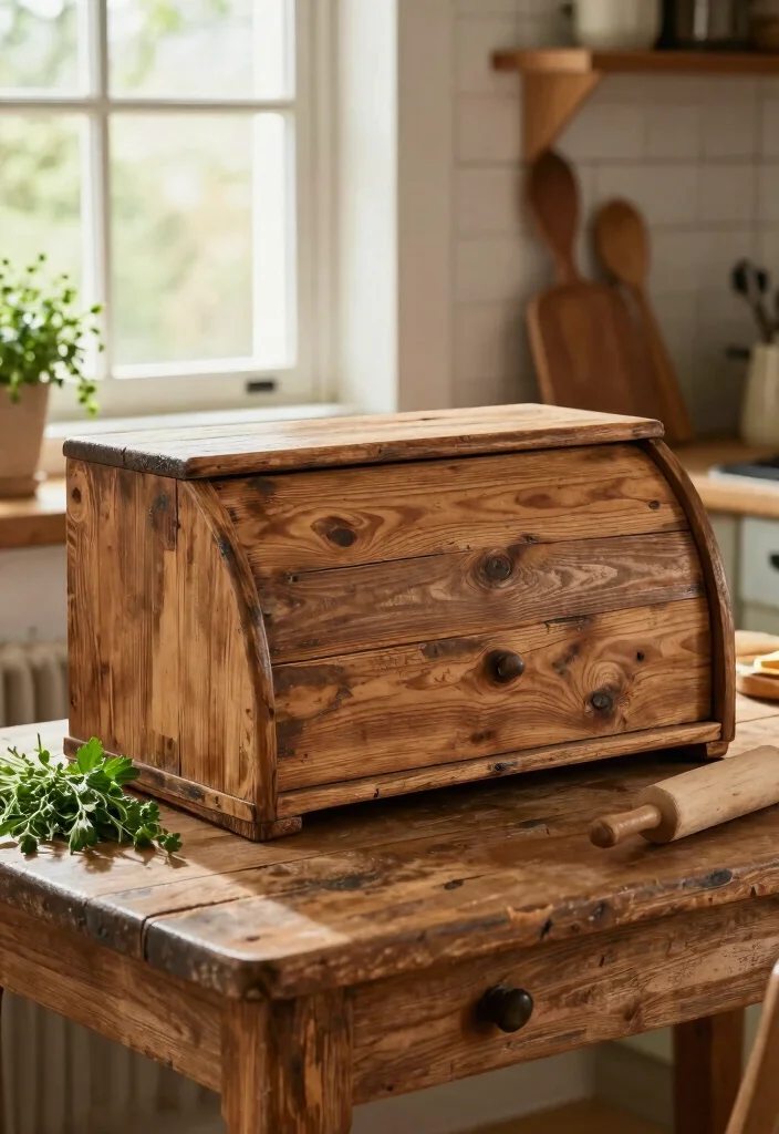 10 DIY Bread Box Ideas for Rustic Kitchen Storage - 1. Reclaimed Wood Bread Box 1