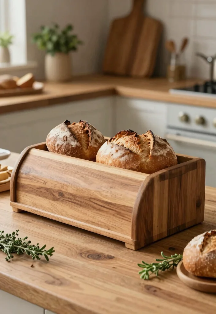 10 DIY Bread Box Ideas for Rustic Kitchen Storage - 10. Bread Box with a Built-In Cutting Board 1