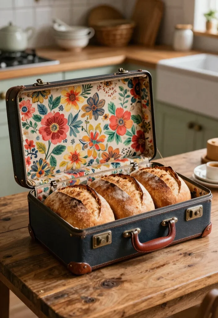 10 DIY Bread Box Ideas for Rustic Kitchen Storage - 6. Vintage Suitcase Bread Box 1
