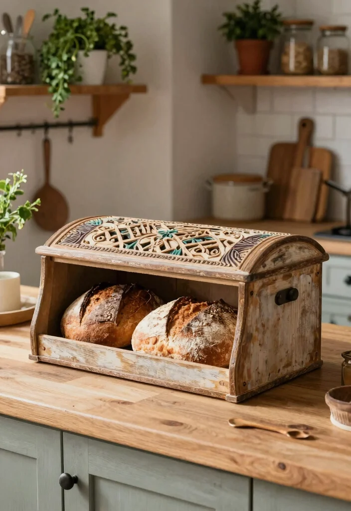 10 DIY Bread Box Ideas for Rustic Kitchen Storage - 9. Rustic Bread Box with Decorative Lid 1