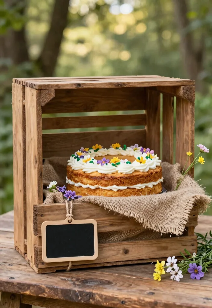 10 DIY Cake Box Ideas for Cute Gift Packaging 1 10 DIY Cake Box Ideas for Cute Gift Packaging - 1. Rustic Wooden Crate Cake Box 1