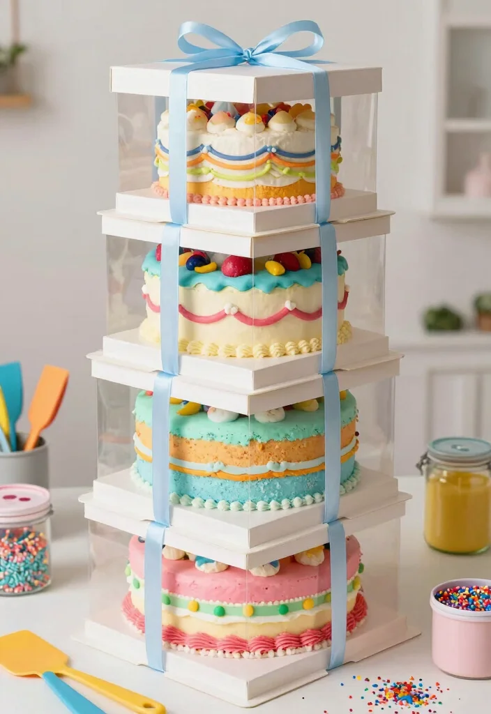 10 DIY Cake Box Ideas for Cute Gift Packaging 9 10 DIY Cake Box Ideas for Cute Gift Packaging - 9. Stackable Stack Cake Box 1