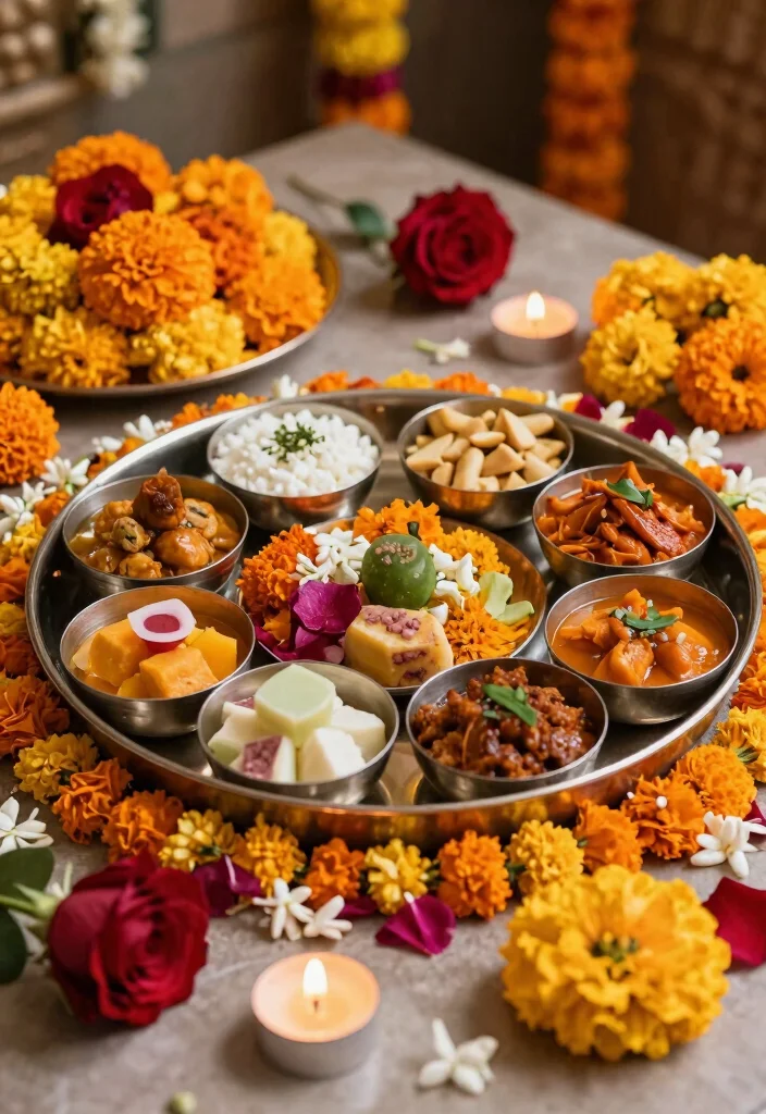 10 DIY Thali Decoration Ideas Traditional and Elegant - 1. Floral Elegance 1