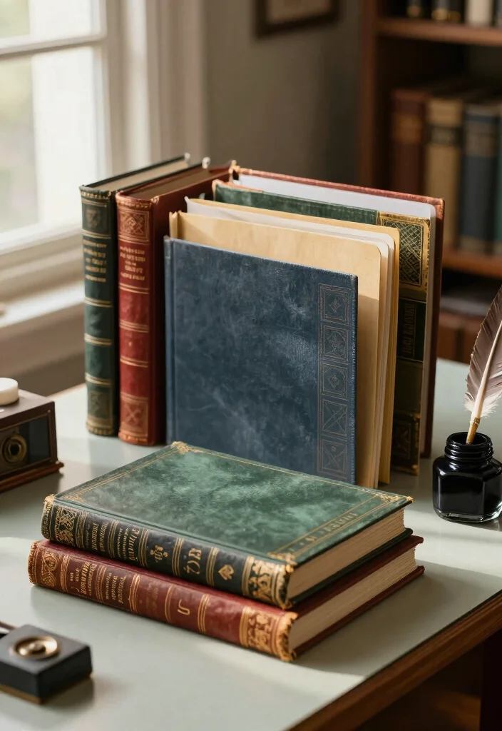 10 History File Decoration Ideas Neat and Eye Catching - 3. Antique Book Covers as File Folders 1
