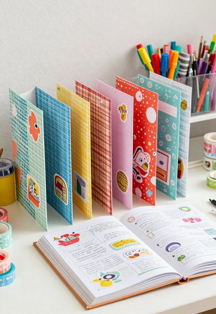 10 History File Decoration Ideas Neat and Eye Catching - 4. Scrapbook-Style Page Dividers 1