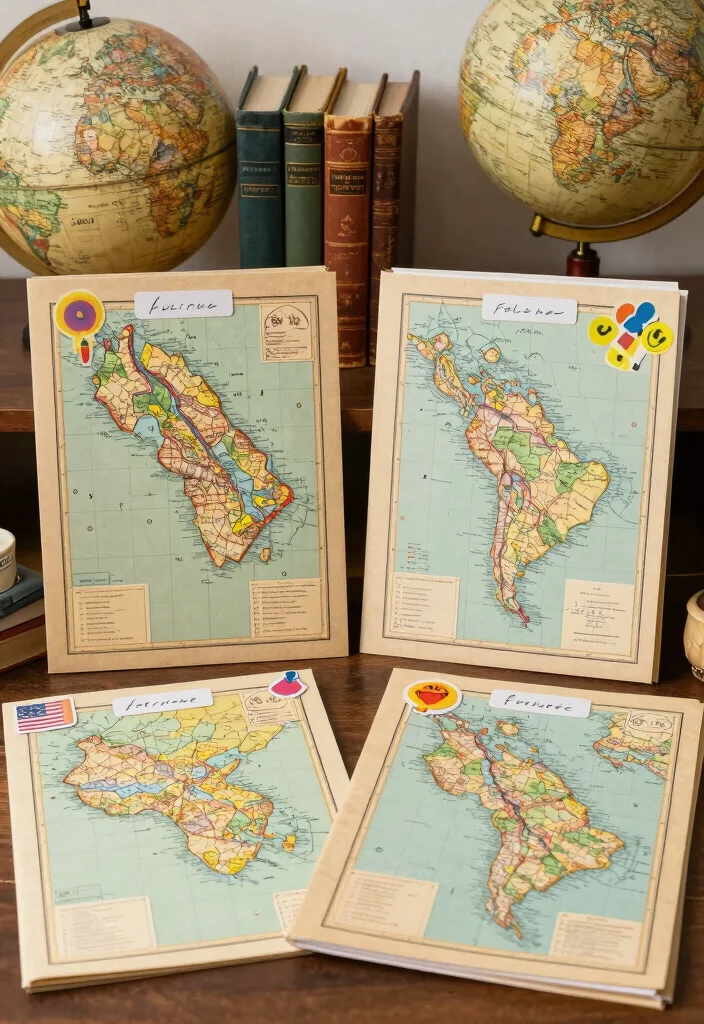 10 History File Decoration Ideas Neat and Eye Catching - 8. Old Maps as Backgrounds 1