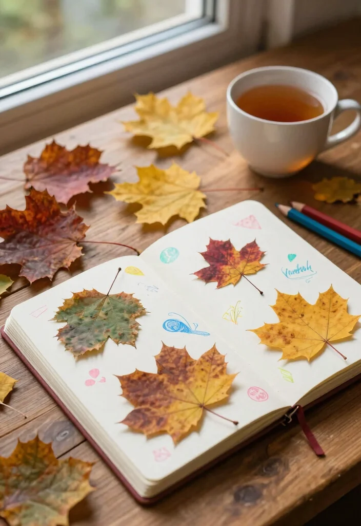 10 Journal Ideas September: Simple Seasonal Spreads - 1. Leaf Pressing Wonders 1