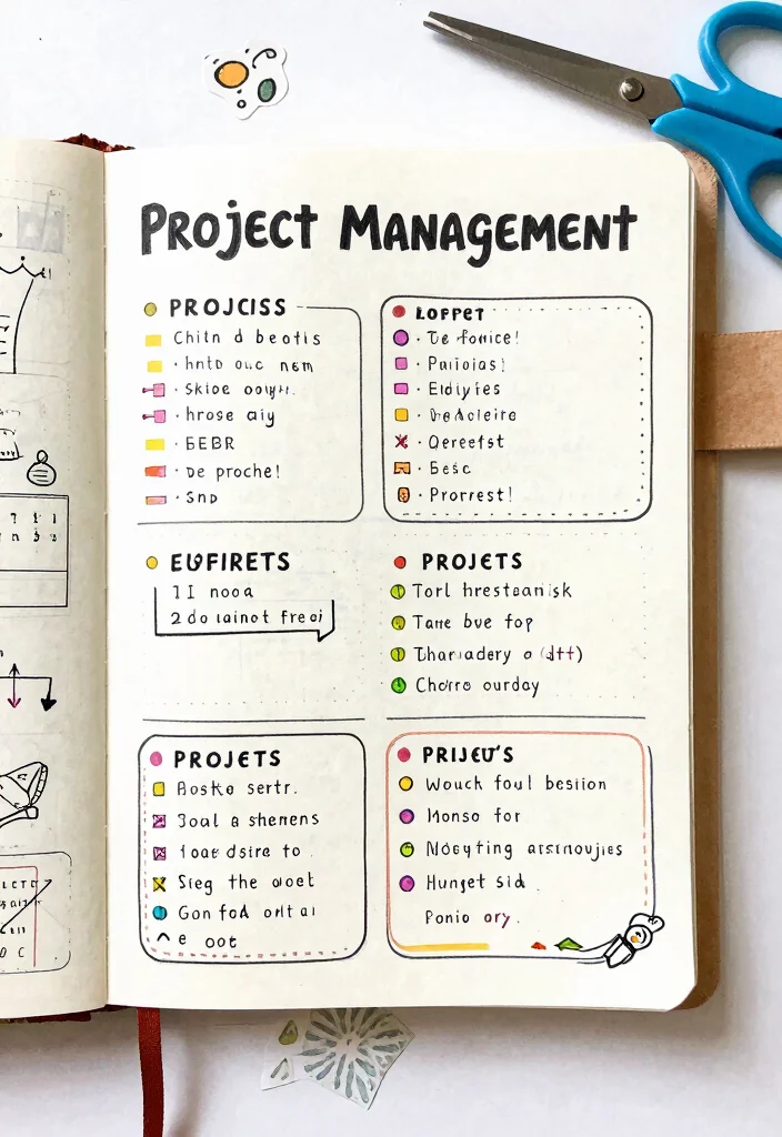 10 Journal Ideas To Do List That Actually Boost Productivity - 3. Project Management Layout 1