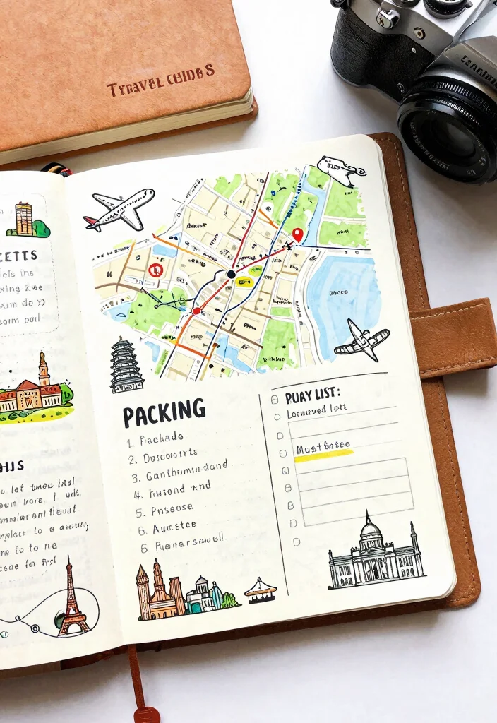 10 Journal Ideas To Do List That Actually Boost Productivity - 9. Travel Planning Spread 1