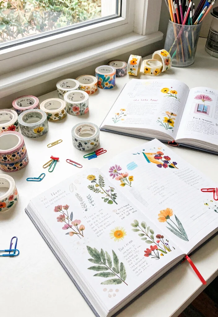 10 Journal Ideas for Bright and Creative Pages in May - 3. DIY Journal Decorations 1