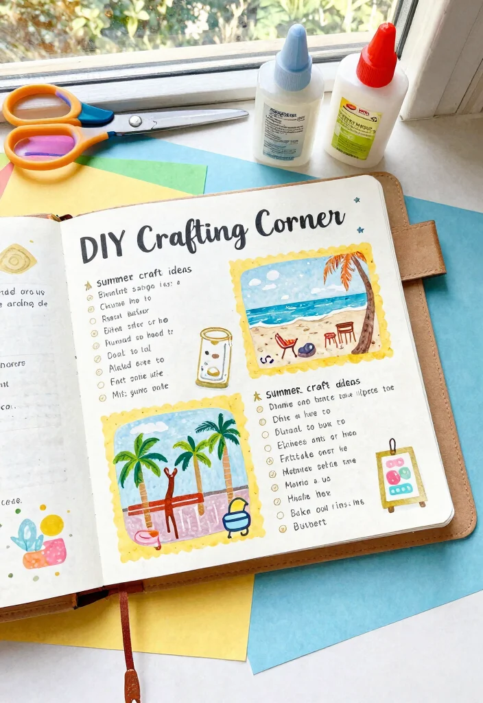 10 Journal Ideas for June: Fresh and Simple Layouts - 10. DIY Crafting Corner 1