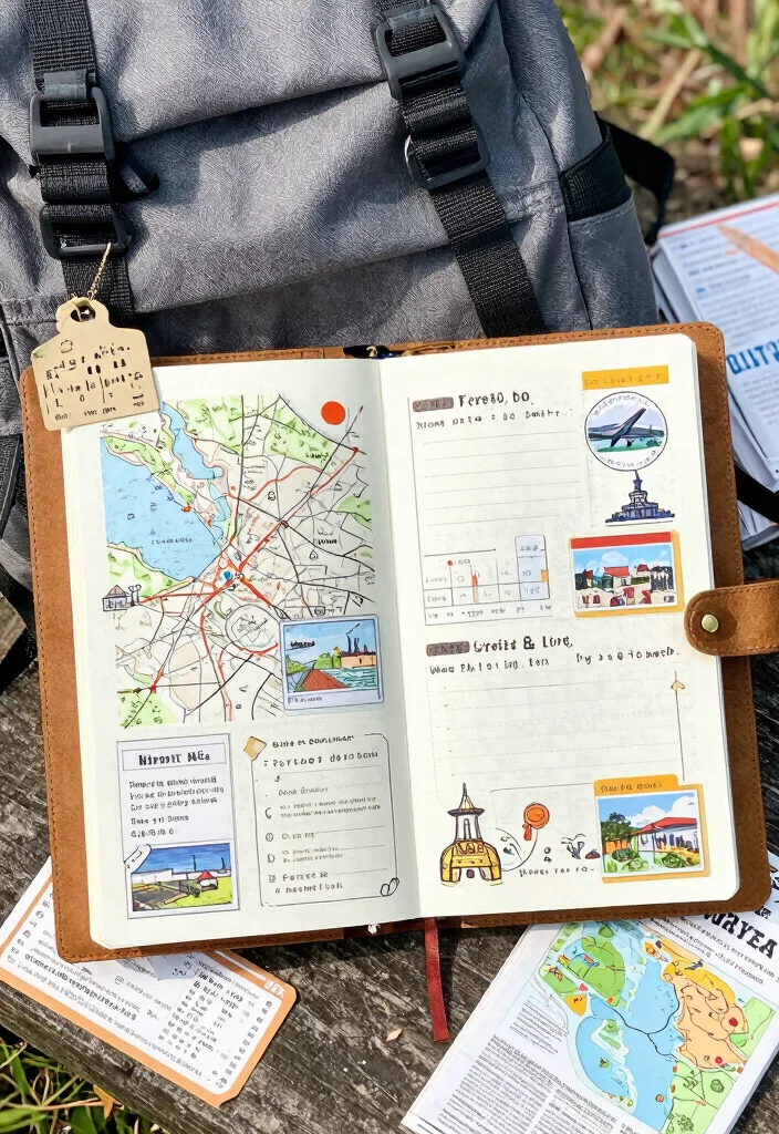 10 Journal Ideas for June: Fresh and Simple Layouts - 7. Travel Journal Layout 1