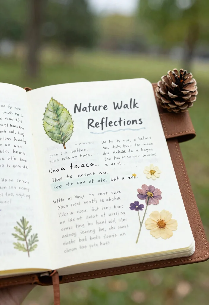 10 Journal Ideas for June: Fresh and Simple Layouts - 9. Nature Walk Reflections 1