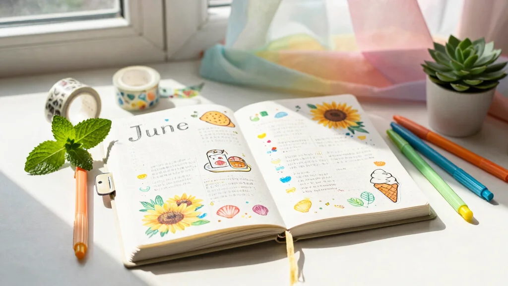 10 Journal Ideas for June: Fresh and Simple Layouts