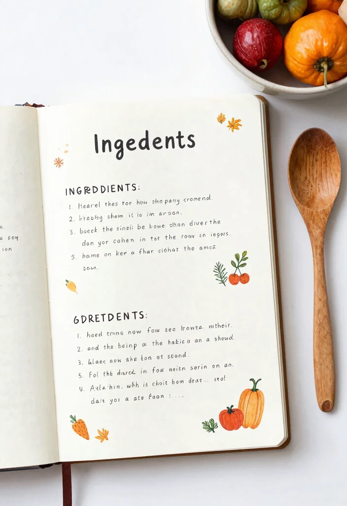 10 Journal Ideas for November: Cozy Minimal Layouts - 7. Minimalist Recipe Layout 1
