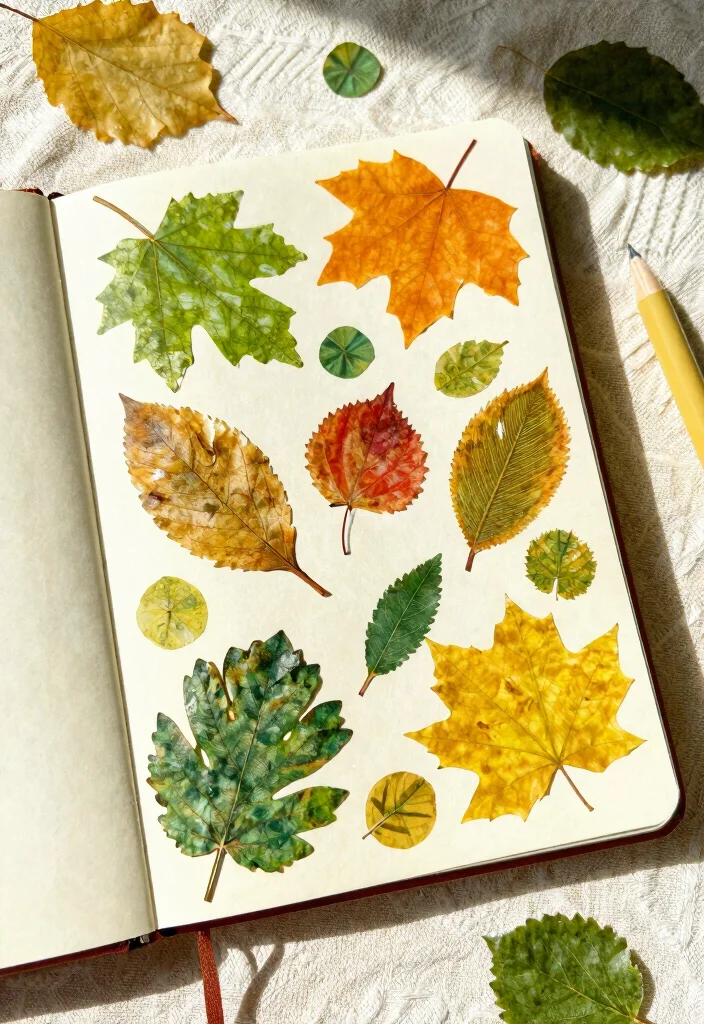 10 Leaf Journal Ideas Nature Inspired Page Designs - 10. Leaf Decoupage 1