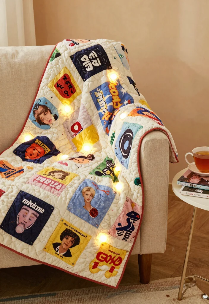 10 Lightstick Decoration Ideas Creative Display for Fans 9 10 Lightstick Decoration Ideas Creative Display for Fans - 9. Lightstick Themed Quilt or Blanket 1