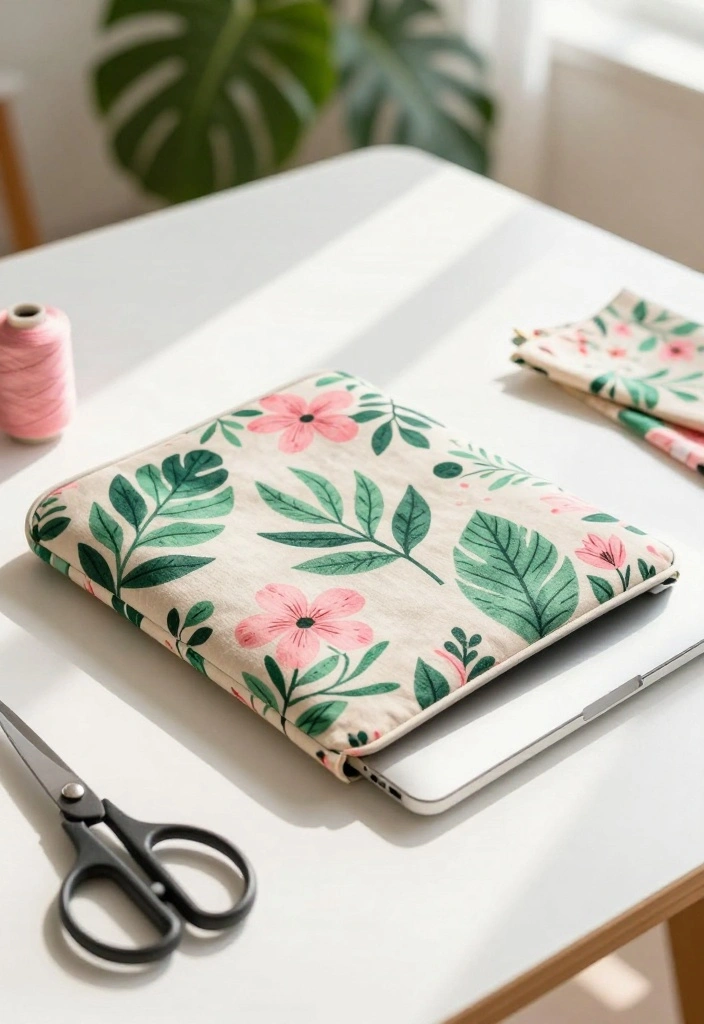 10 MacBook Decoration Ideas Aesthetic Without Stickers - 1. Custom Fabric Sleeve 1