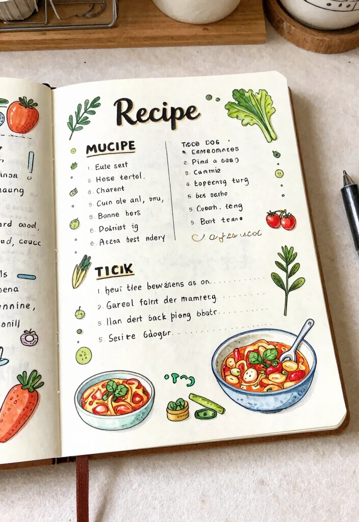 10 Midori Journal Ideas: Minimal and Functional Layouts - 7. Recipe Section 1
