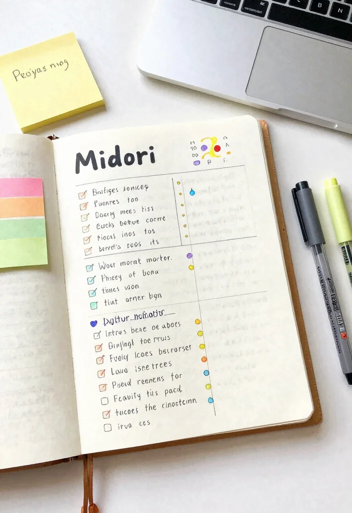 10 Midori Journal Ideas: Minimal and Functional Layouts - 9. Project Planning Page 1