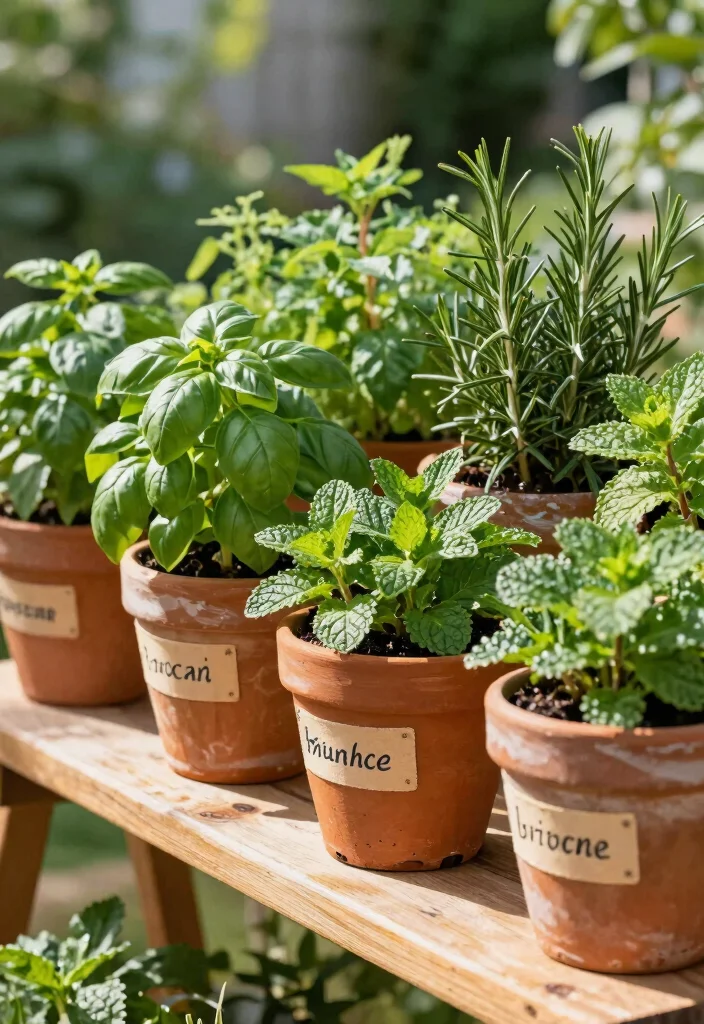 10 Mud Pot Decoration Ideas for Rustic Handmade Decor - 1. Herb Garden in Mud Pots 1