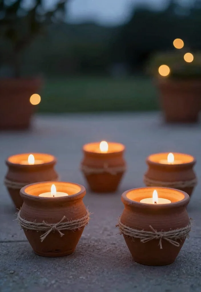 10 Mud Pot Decoration Ideas for Rustic Handmade Decor - 3. Decorative Candle Holders 1