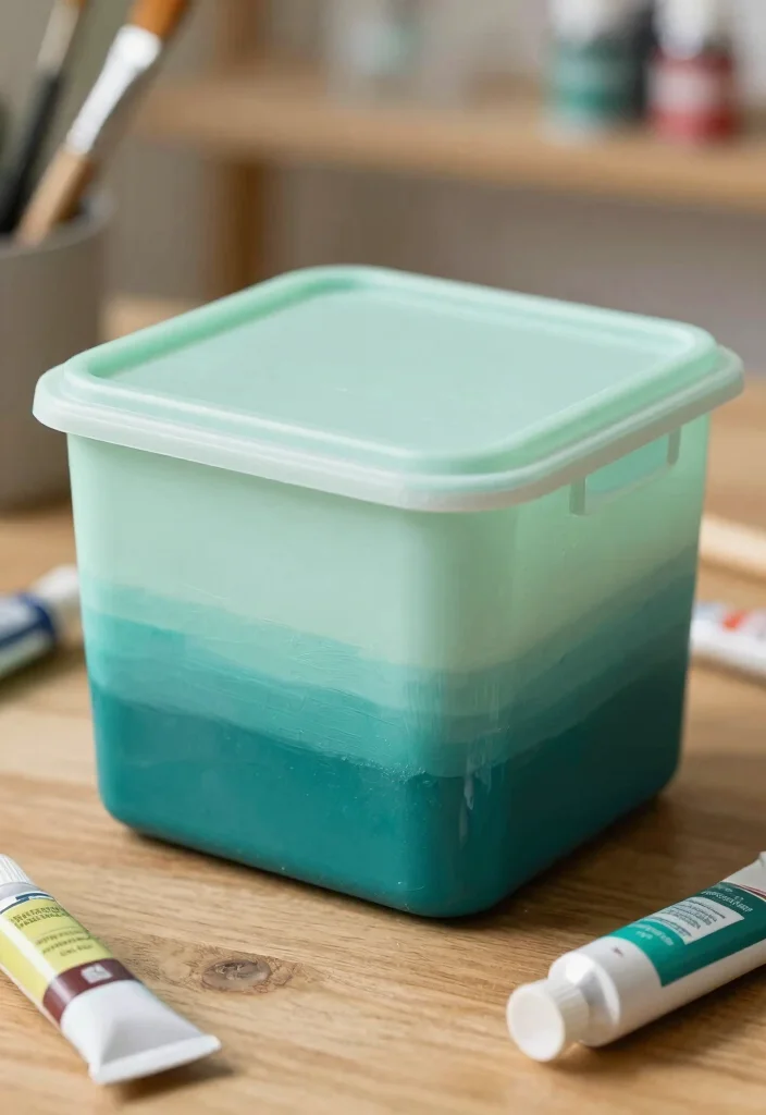 10 Plastic Box Painting Ideas to Instantly Upgrade Cheap Storage - 1. Chic Ombre Effect 1