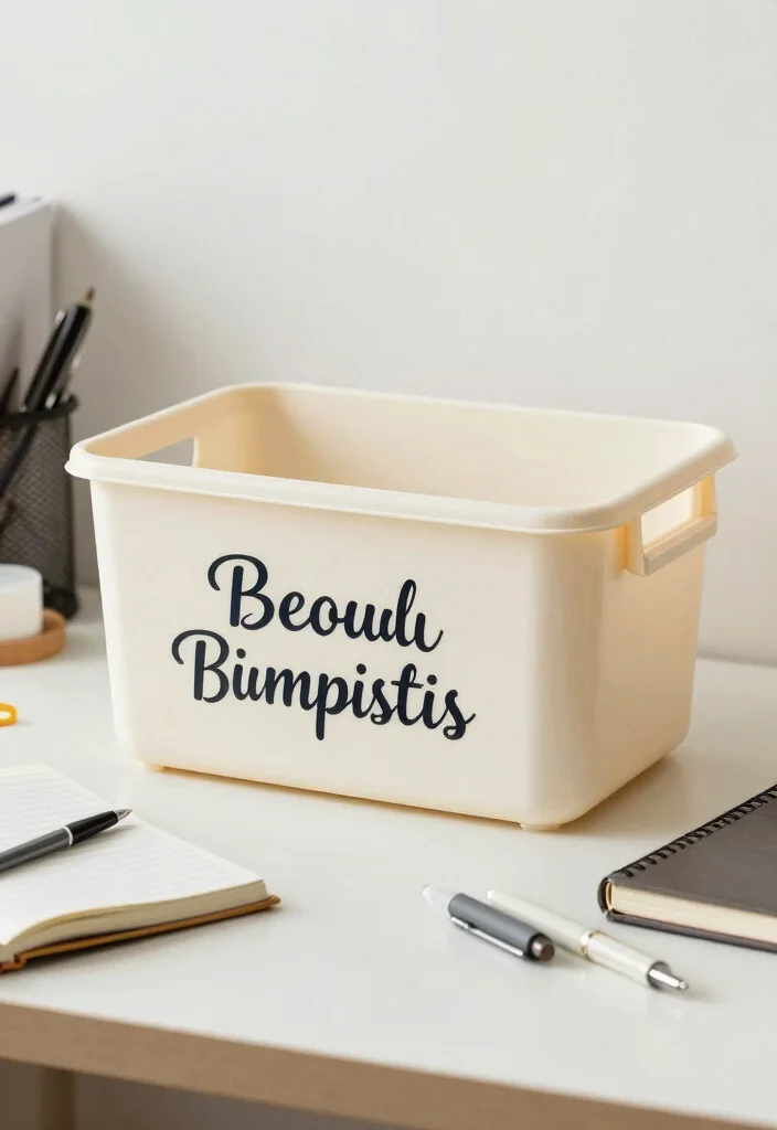 10 Plastic Box Painting Ideas to Instantly Upgrade Cheap Storage - 8. Stenciled Quotes 1